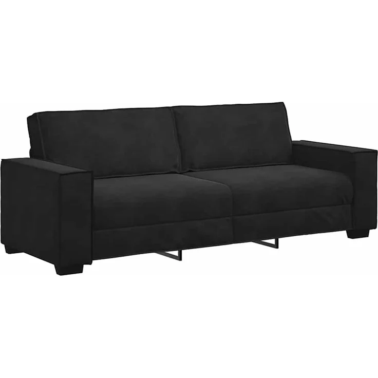 vidaXL 3-Sitzer-Sofa Schwarz 220x78x84 cm Samt 4105035 – Bild 2