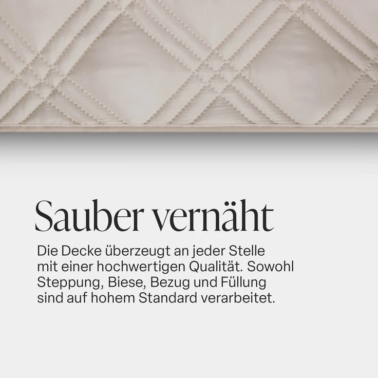 Tages-Decke XXL (220x240 cm) mit wattierter Zwischenlage, in verschiedenen gesteppten Patchwork Designs, Überwurf Steppbett Beige – Bild 4