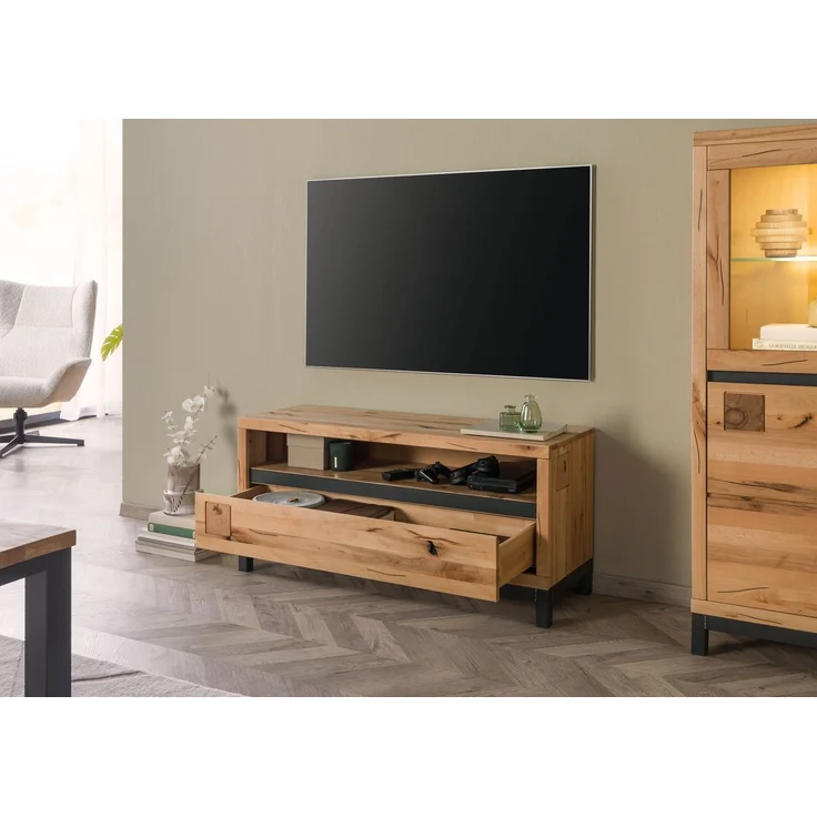 TV-Board Kernbuche 120 x 40 x 56 natur geölt VILLANDERS #112 – Bild 4