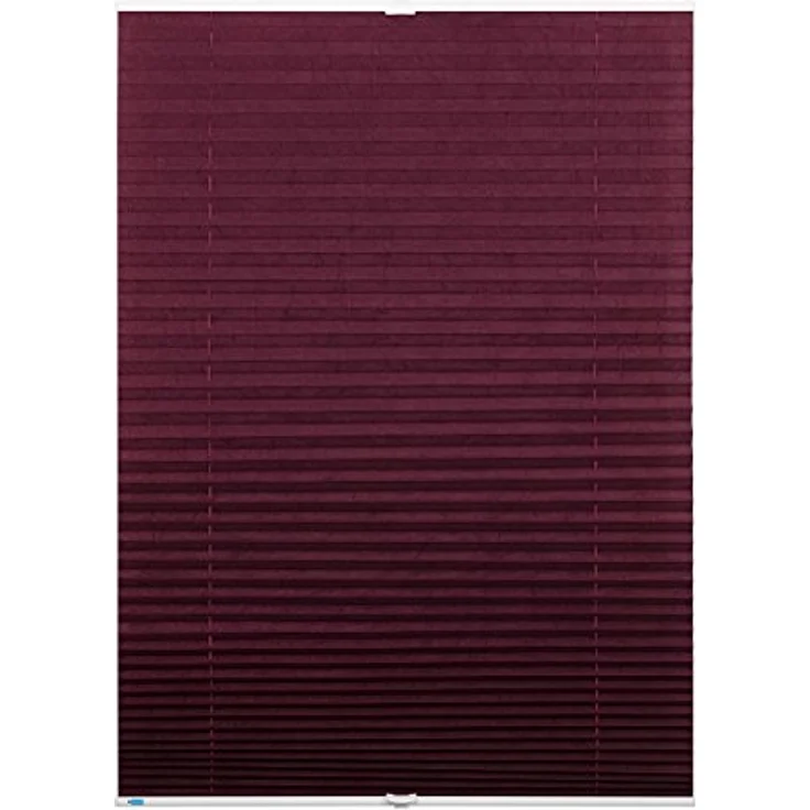 K-home Klemmfix-Plissee 100x130 cm (B x L) Bordeaux Lichtschutz +++ Moderne Crushed Optik +++ – Bild 3