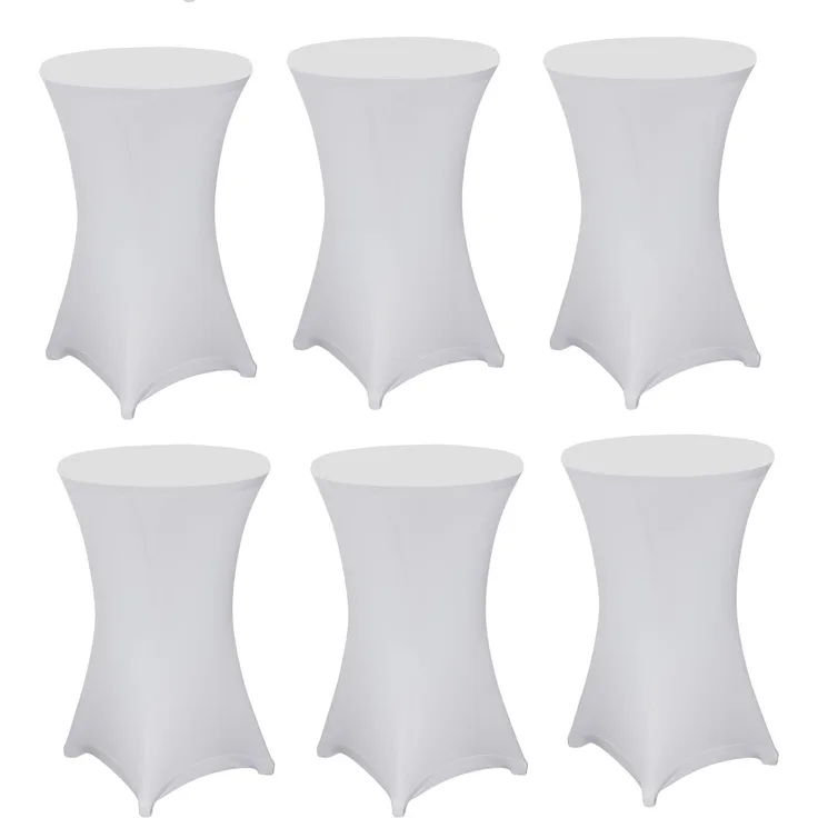 6x Julido Stehtischhusse Husse Stretch Weiß Ø 80cm Bistrotisch Stehtische