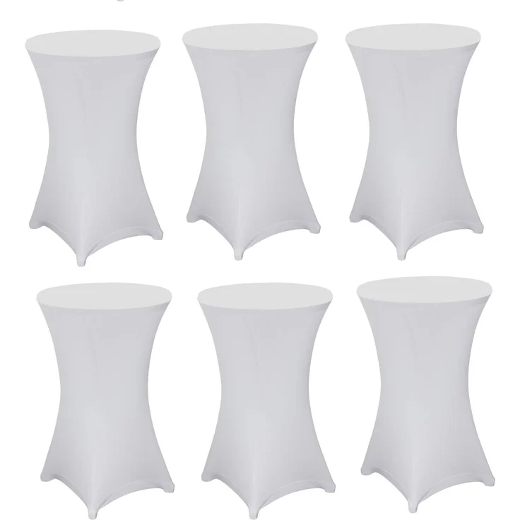 6x Julido Stehtischhusse Husse Stretch Weiß Ø 80cm Bistrotisch Stehtische – Bild 1