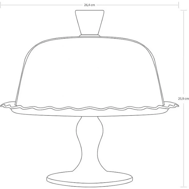 Pasabahce Petite Patisserie Servierplatte mit Glocke - 26,5 x 26 cm – Bild 3