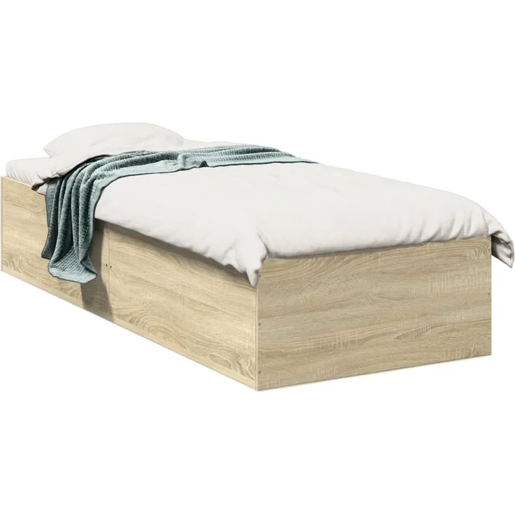 vidaXL Bettgestell Sonoma-Eiche 100x200 cm Holzwerkstoff 3281051 – Bild 1