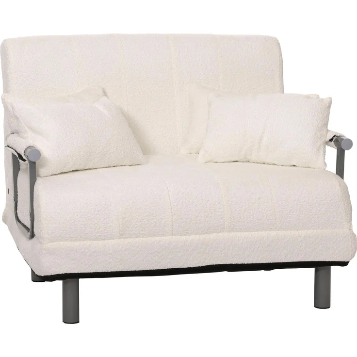 Mendler Schlafsessel HWC-K29, Klappsessel Schlafsofa Gästebett, Liegefläche 190x100 cm, Stoff Bouclé (500g/m²) ~ creme – Bild 9