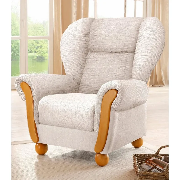Home affaire Sessel Milano, bequemer Ohrensessel im Landhaus-Stil, Breite 99cm, Hochlehnsessel