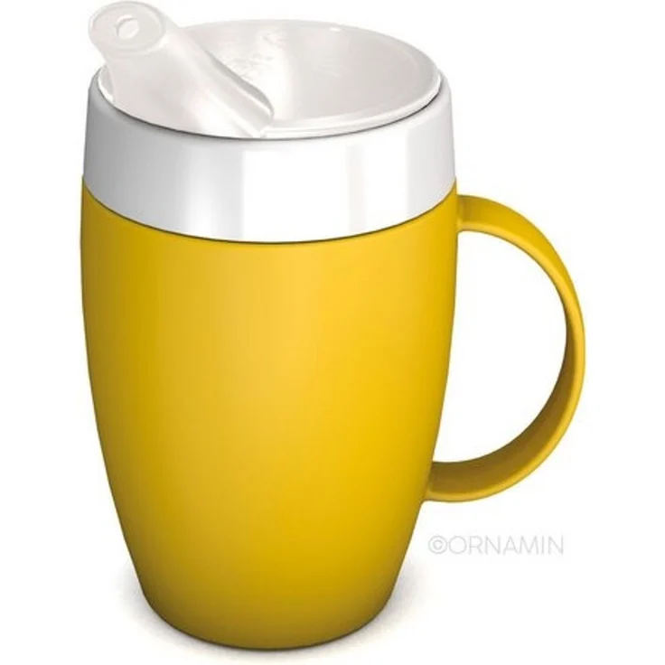 Ornamin Schnabelbecher Becher mit Trink-Trick mit Schnabelaufsatz/Trinkaufsatz, 2-tlg, Kunststoff, Trinkhilfe l Alltagshilfe l BPA-frei l Made in Germany – Bild 4