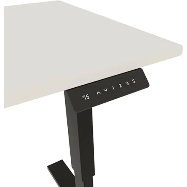 Bisley E-StarterTech, 2 Säulen, Maße Säule 45 x 75/50 x 80 mm, MFC Tischplatte, hochwertig und langlebig, Maße: H 25 x B 1200 x T 600 mm, Farbe: Gestell 333 schwarz Platte 005 weiß – Bild 7