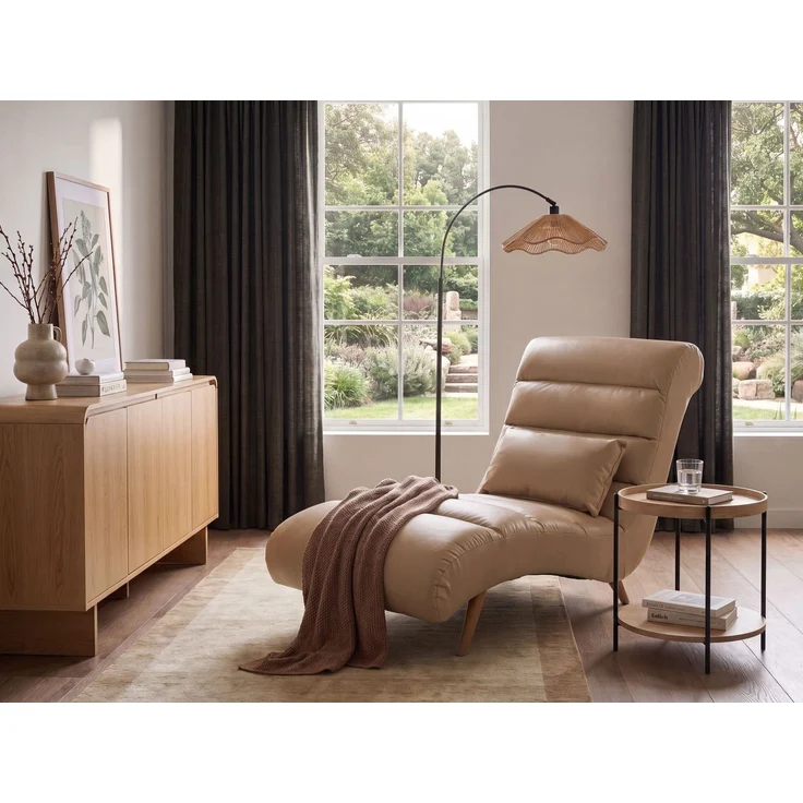 Chaiselongue RIVES Kunstleder Hellbraun – Bild 3