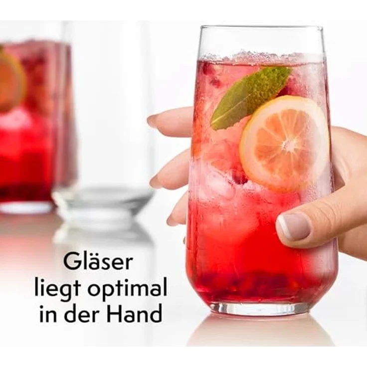 KONZEPT Gläser-Set Premium Gläser Set 12 Teilig, Wassergläser Spülmaschinenfes, 12-tlg, 6er Longdrinkgläser 480ml und 6 er Trinkgläser 310ml – Bild 5