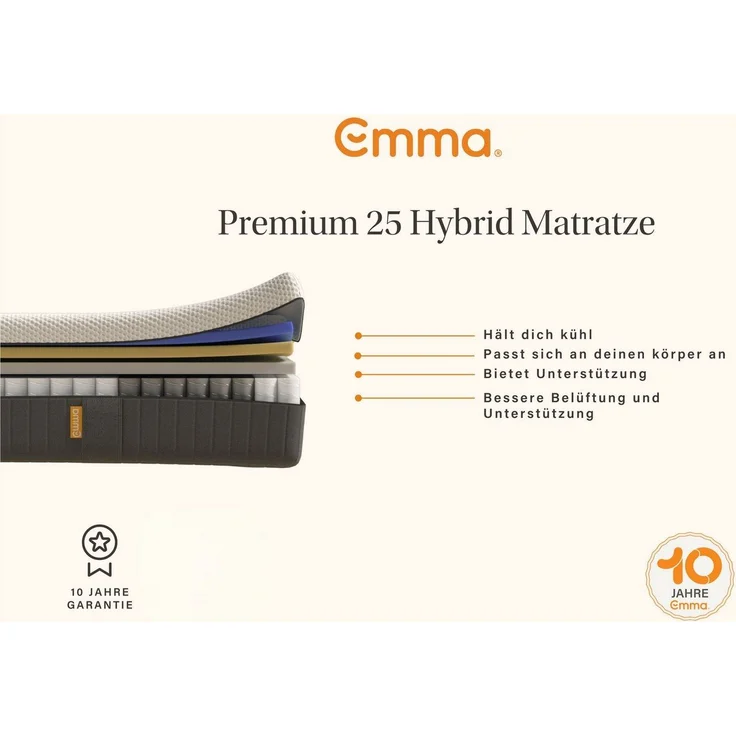 Taschenfederkernmatratze Emma 25 Hybrid, Emma, 25 cm hoch, (1-tlg) – Bild 2