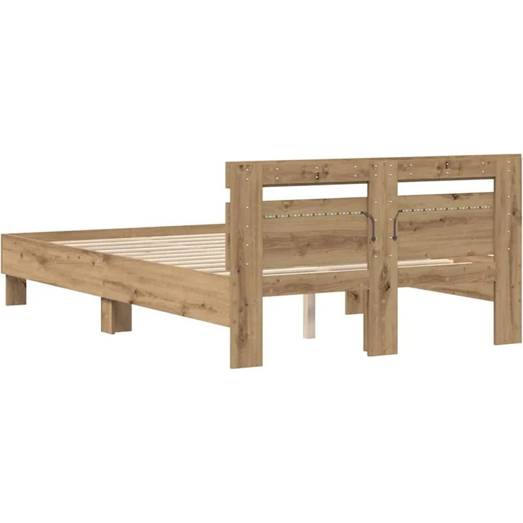 vidaXL Bettrahmen Artisan-Eiche 120 x 190 cm Holzwerkstoff 3333958 – Bild 8