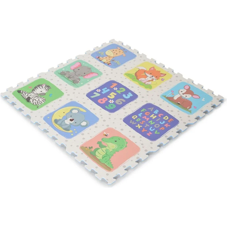 Moni Puzzle-Spielmatte Safari 9-teilig Tiermotiv Teppich EVA-Schaum rutschfest bunt – Bild 2