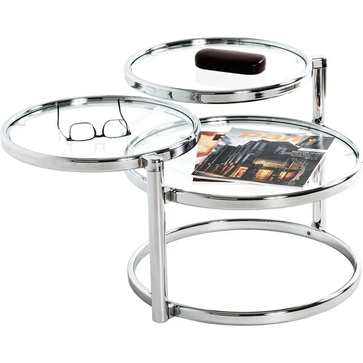 HAKU Möbel Couchtisch - chrom - H. 43cm x B. 58-140cm - HAKU-64830 – Bild 1