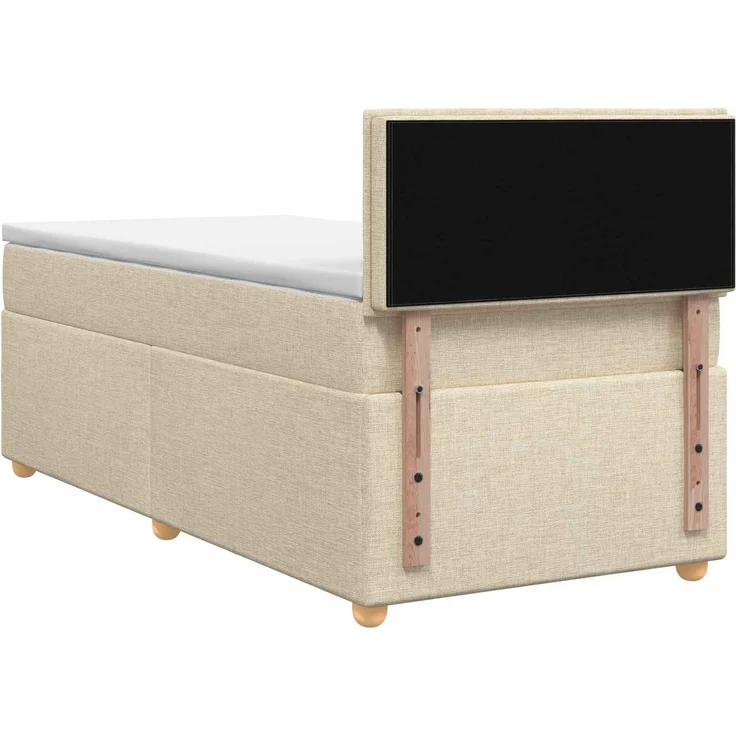 vidaXL Boxspringbett mit Matratze Creme 100x200 cm Stoff 3452350 – Bild 7