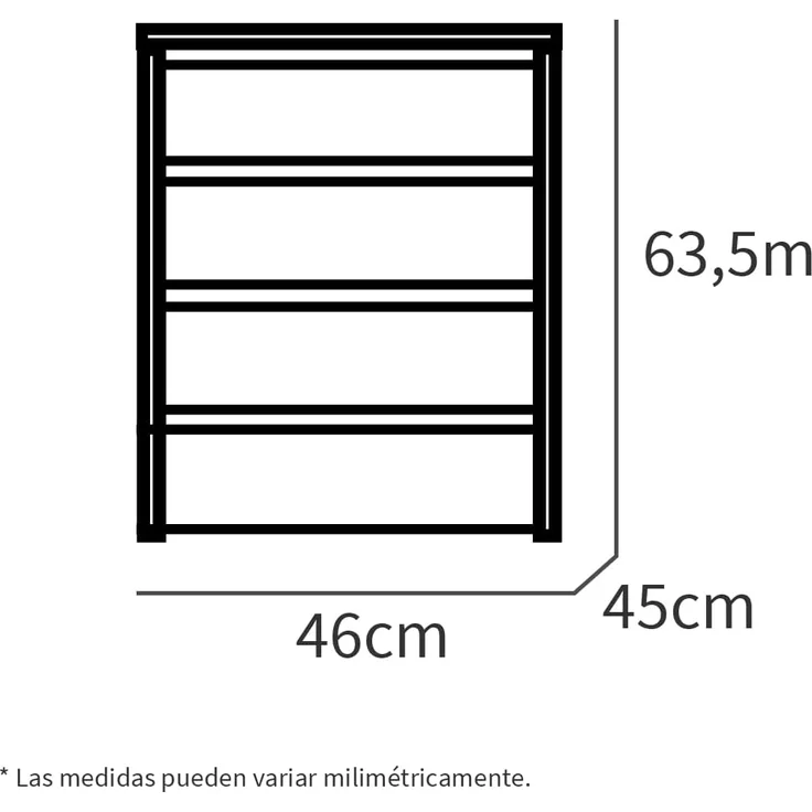 Muebles Pitarch | Kommode 4 Schubladen, Cambrian Eiche, 63,5 x 46 x 45 cm (Höhe x Breite x Tiefe), Kollektion Tibet – Bild 3
