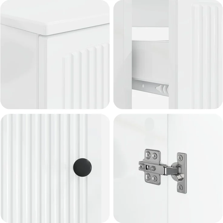 vidaXL 3-teiliges Badezimmer-Schranksystem EDE 3 stk. Hochglanz Weiß 3417985 – Bild 6