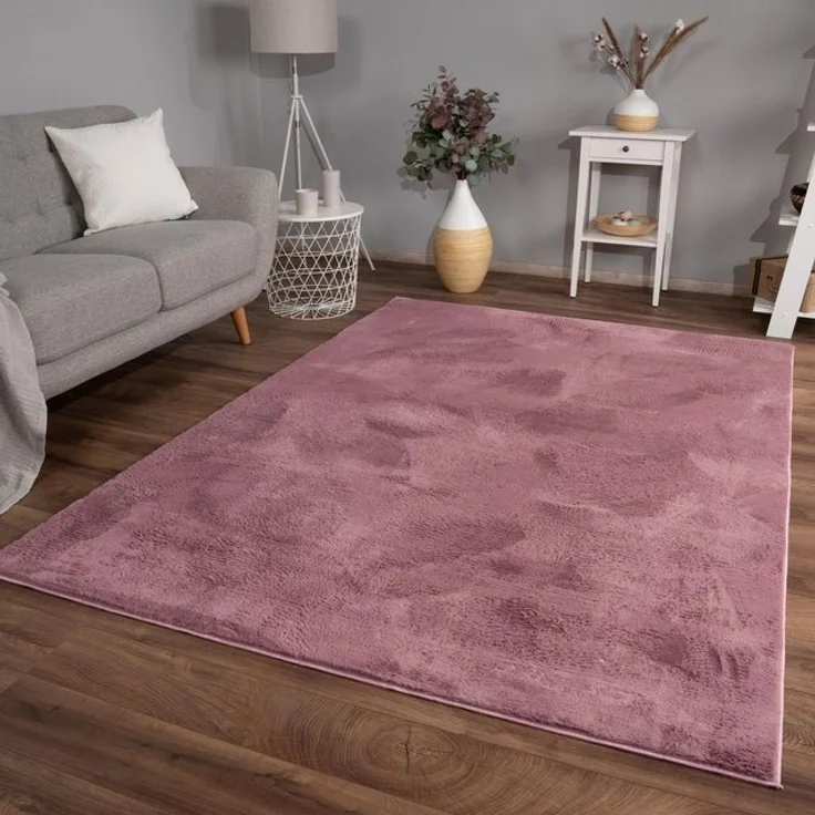 TT Home Teppich Suave 600, rechteckig, Höhe: 14 mm, Wohnzimmer Hochflor Teppich Kunstfell Modern Unifarben Flauschig Weich – Bild 4
