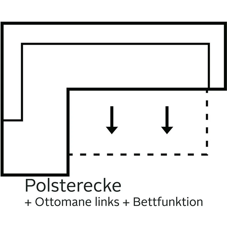 COLLECTION AB Ecksofa John L-Form, Regalarmlehne,Bettfunktion,Bettkasten,Ottomane beiseitig montierbar – Bild 3
