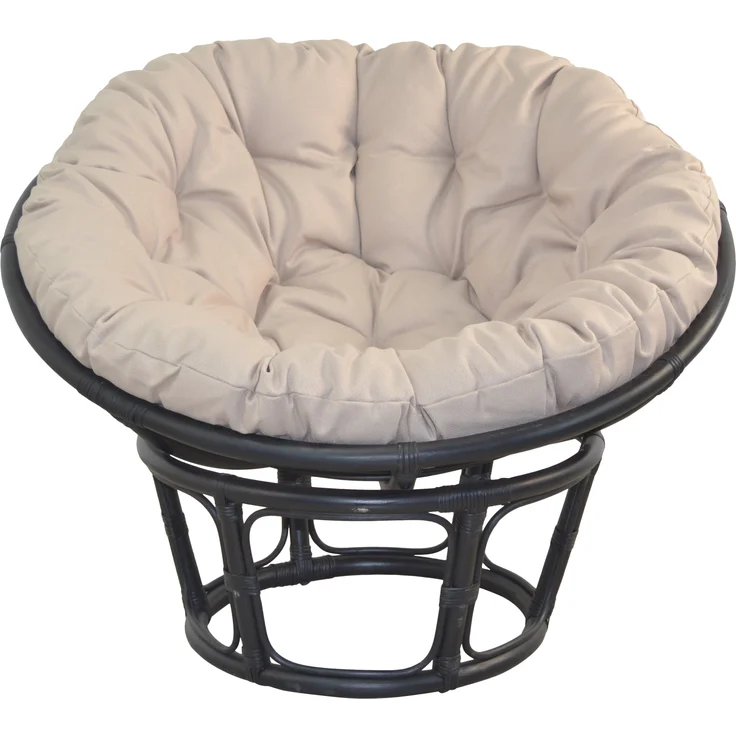 Papasansessel, Relaxsessel aus Rattan handgearbeitet, Ø 100cm, schwarz – Bild 2