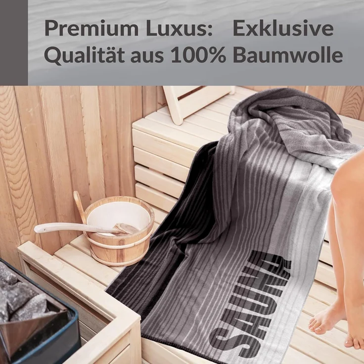 Lashuma Saunatuch XXl Handtuch Oslo, Frottee (1-St), großes Liegtuch Saunahandtuch für Damen und Herren 85x200 cm – Bild 5