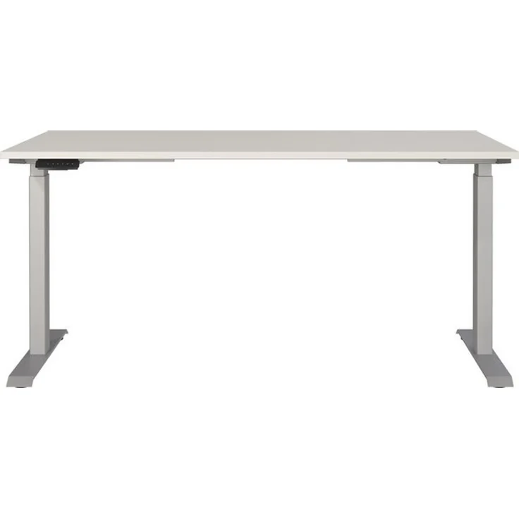 Germania Schreibtisch 7908-583, in Lichtgrau/Silber, EL. höhenverstellb, 160 x 120 x 80 cm (BxHxT) – Bild 4