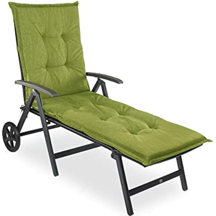 sunnypillow Liegenauflage für Gartenliege, Polyester grün, 190 x 60 x 9 cm – Bild 2