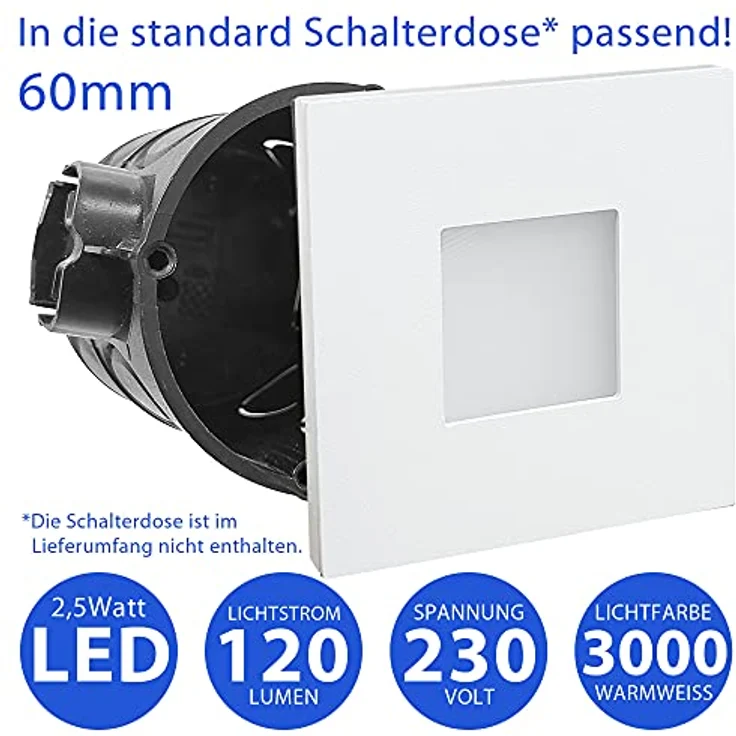 Maxkomfort LED Wandstrahler 6103, LED fest integriert, Warmweiß, 3000K, Treppenbeleuchtung – Bild 4