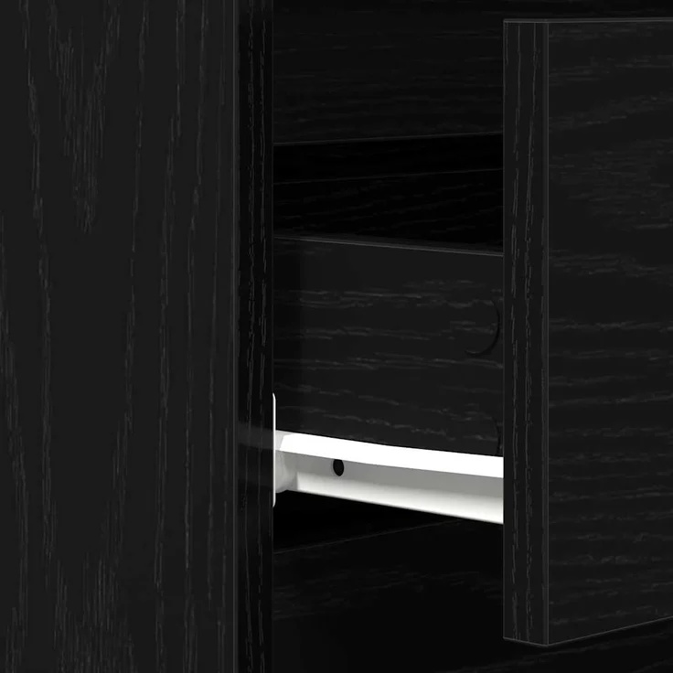vidaXL Sideboard Schwarz Eichen-Optik 60 x 35 x 70 cm Holzwerkstoff 863497 – Bild 9