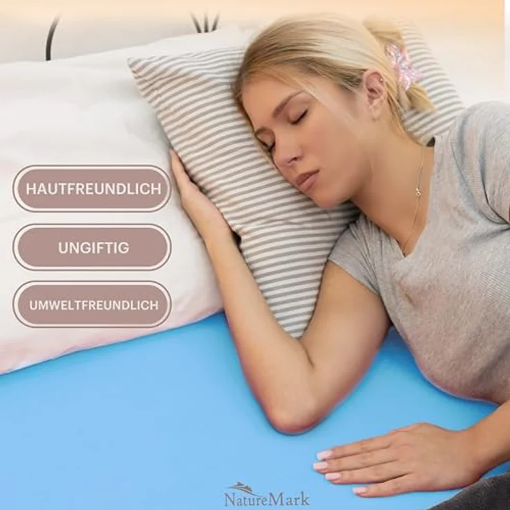 NatureMark 2er Pack Kinder JERSEY Spannbettlaken, Spannbetttuch 100% Baumwolle in vielen Größen und Farben MARKENQUALITÄT ÖKOTEX STANDARD 100 | 70x140 cm - hell blau – Bild 3