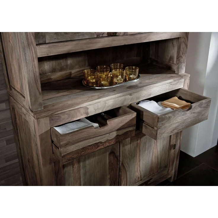 Buffet Sheesham 110x45x190 grau geölt NATURE GREY #64 – Bild 5