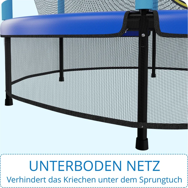 Kinetic Sports Gartentrampolin JUMPER 140, Ø 140 cm, Gummiseil Fun Jumper mit Sicherheitsnetz, Schutzpolster – Bild 7