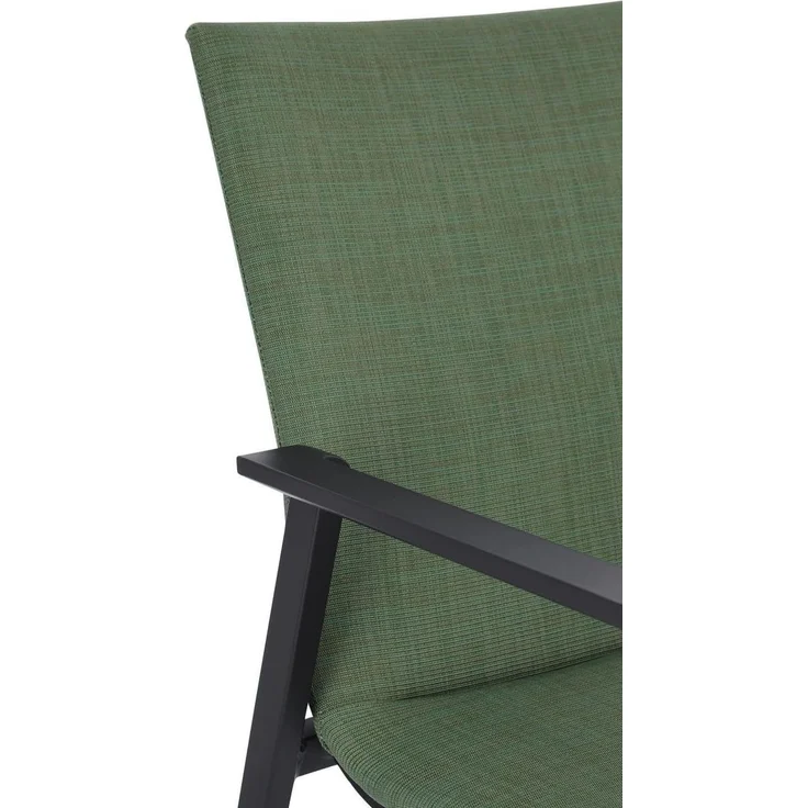 Gartenstuhl Enodo aus Aluminium, modern gepolstert, stapelbar, anthrazit olive, für draußen – Bild 8