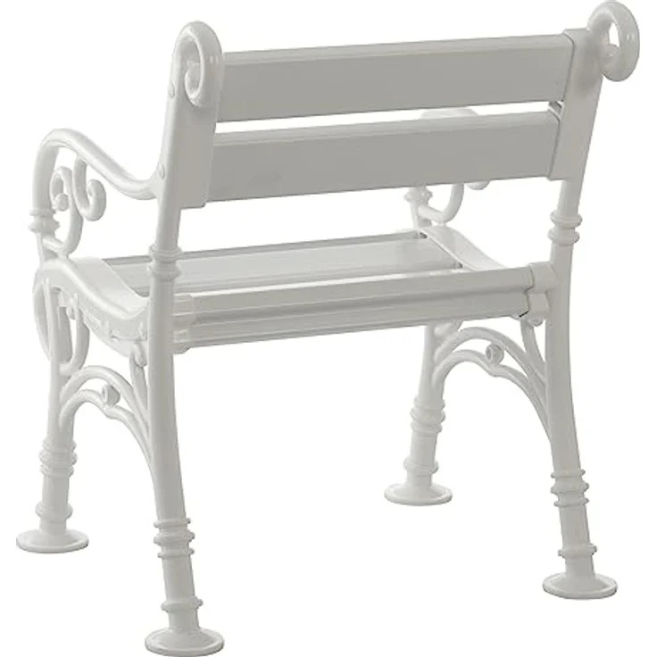PROREGAL Gartenbank Curacao 1 Sitzer, Weiße Parkbank aus witterungsbeständigem Kunststoff, HxBxT 85 x 68 x 60 cm, belastbar bis 250 kg – Bild 4