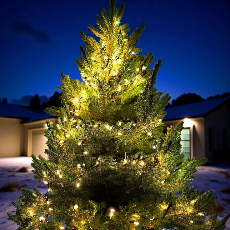 Spetebo LED-Lichterkette Büschel Lichterkette für Außen warm weiß, mit Timer und Netzstecker – Bild 7