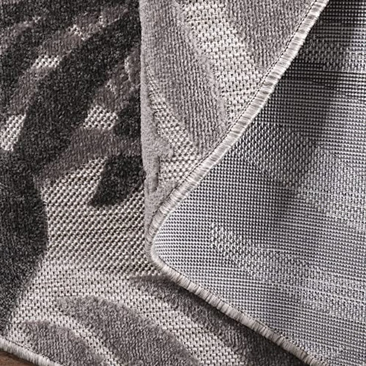 Sanat Teppich Floral Outdoor, rund, Höhe: 6 mm, In- und Outdoor geeignet, florales Design, Balkon, Terasse – Bild 6