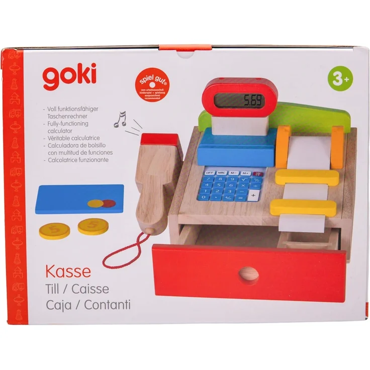 Goki – Registrierkasse mit Scanner – Taschenrechner – echtes Display, 8651575, 22 x 18 x 14 cm – Bild 2