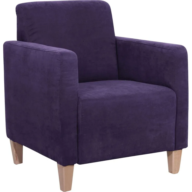 Sessel Karol Bezug Veloursstoff Buche natur / violett 22209