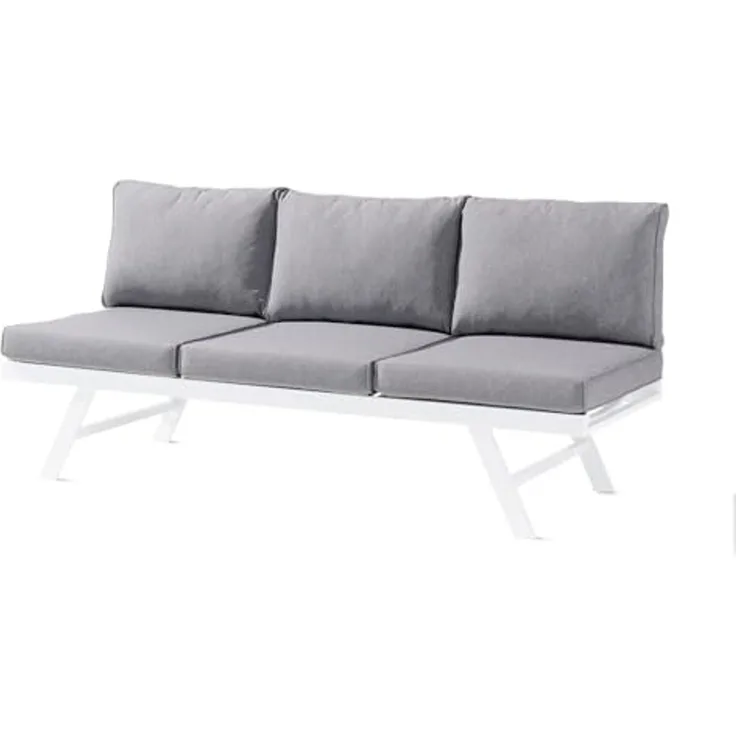 Sieger Auckland Lounge/Liege mit Polyesterbeschichtung, Aluminium Weiß 204 x 81 x 72 cm
