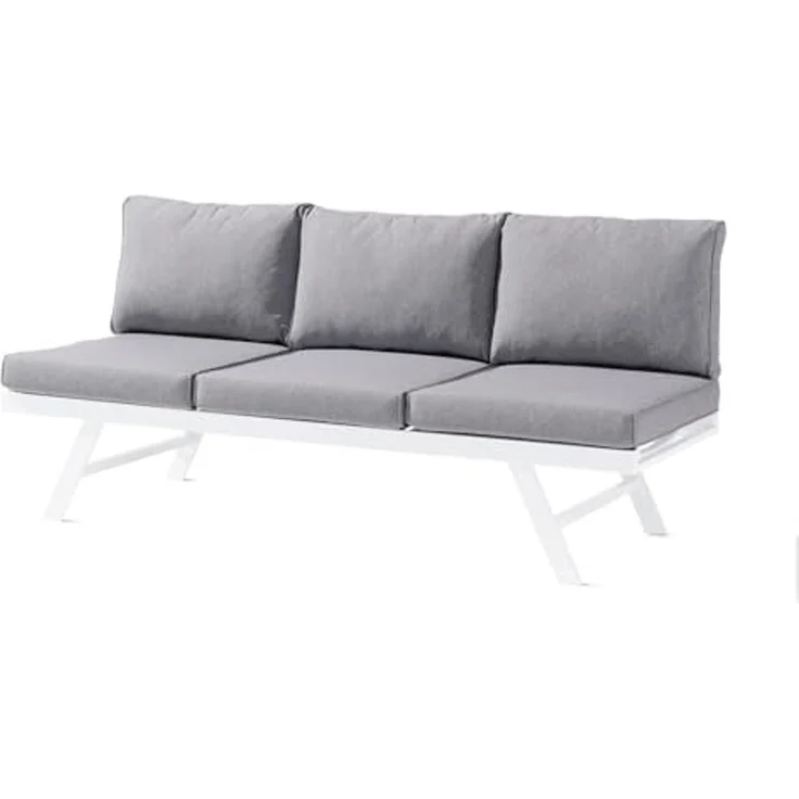 Sieger Auckland Lounge/Liege mit Polyesterbeschichtung, Aluminium Weiß 204 x 81 x 72 cm – Bild 1