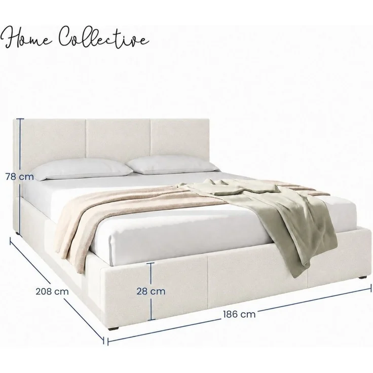 Home Collective Polsterbett Bett Doppelbett Bettgestell mit Lattenrost & Stauraum, mehrere Größen (Größen: 120x200 140x200 160x200 180x200, samtweicher Veloursstoff, in Europa hergestellt), Bettkasten flexibler Lattenrost mit Härtegradeinstellung Grau – Bild 3