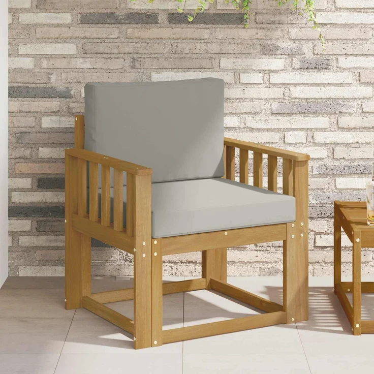 vidaXL 2 Stück Outdoor-Sofagarnitur Polyester Weiß und Hellgrau 3438970 – Bild 1