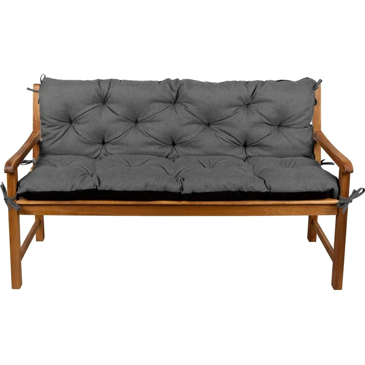 Gutekissen® Bankkissen, Sitzkissen, Rückenlehnen, Gartenkissen, Steppkissen, Doppelkissen, Sitzmöbel, Sitzbank-Kissen, Gartenschaukel, Gartenmöbel LAW (120cmx50cmx50cm, Dunkelgrau)