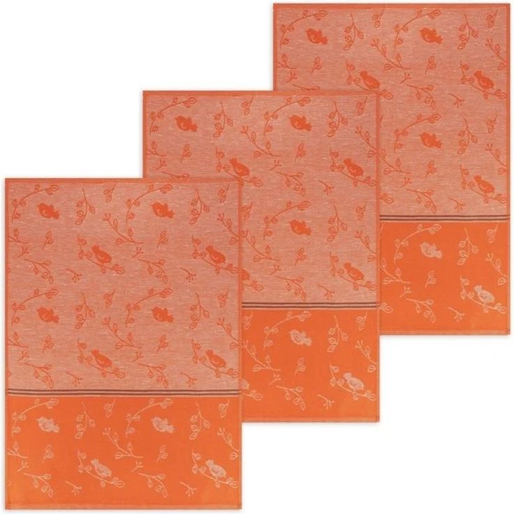 Kracht Geschirrtuch Piepmatz, (Set, 3-tlg, Set), 3er Pack Geschirrtücher (3 Stück), ca. 50x70 cm, Halbleinen Jacquard – Bild 3