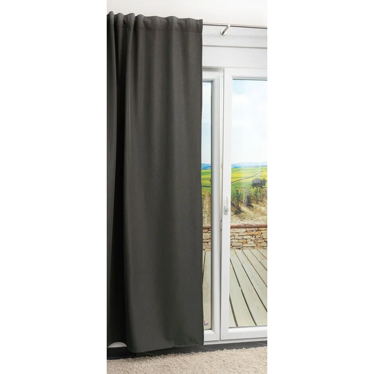 Lysel - Dekoschal Thermo Dimout #1W in den Maßen (B x H): 135cm x 245cm in Grau/grau – Bild 3