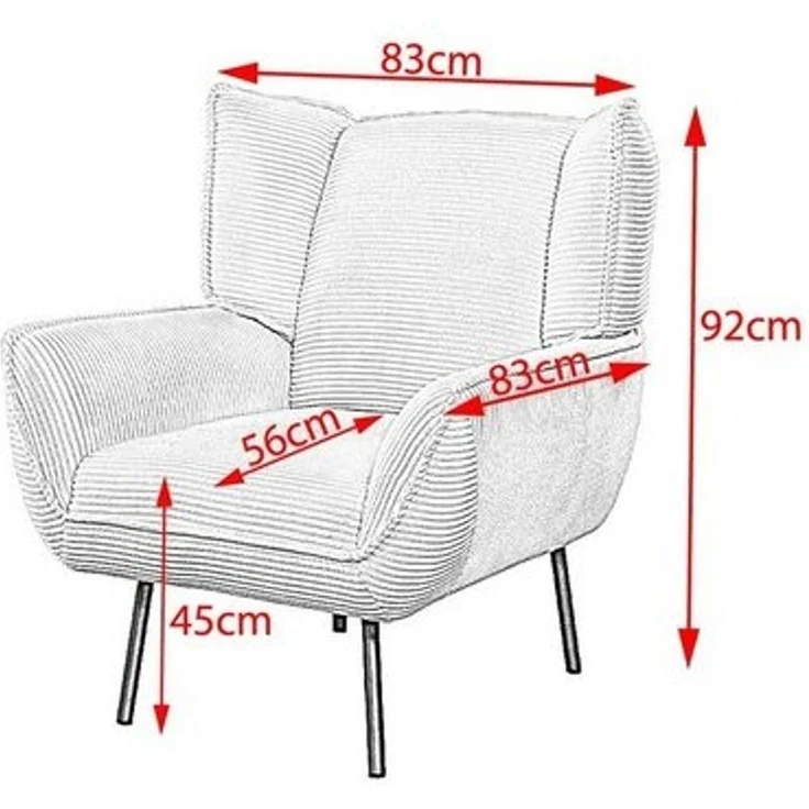 KAWOLA Relaxsessel CALLA, Sessel Cord cremeweiß – Bild 4