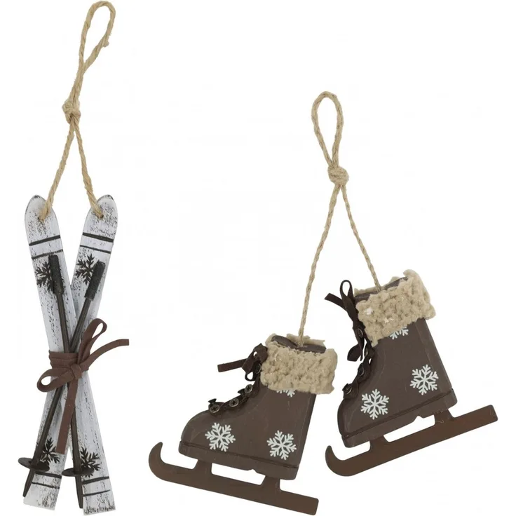 Chic Antique - Weihnachtsschmuck Christbaumkugel Ski und Schlittschuhe 52102120