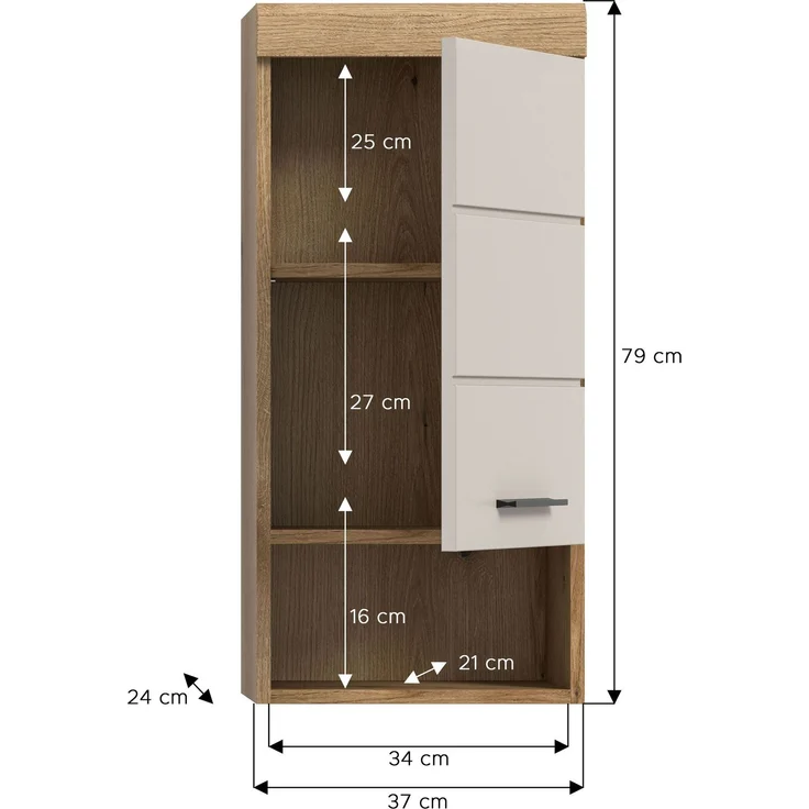 Hängeunterschrank B/H/T: 37x79x24 cm in Evoak Oak Nachbildung – Bild 4