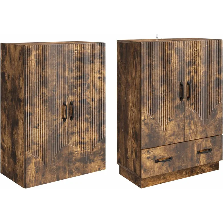 vidaXL Schrankset 2 pcs Geräucherte Eiche Holzwerkstoff 3416777 – Bild 3