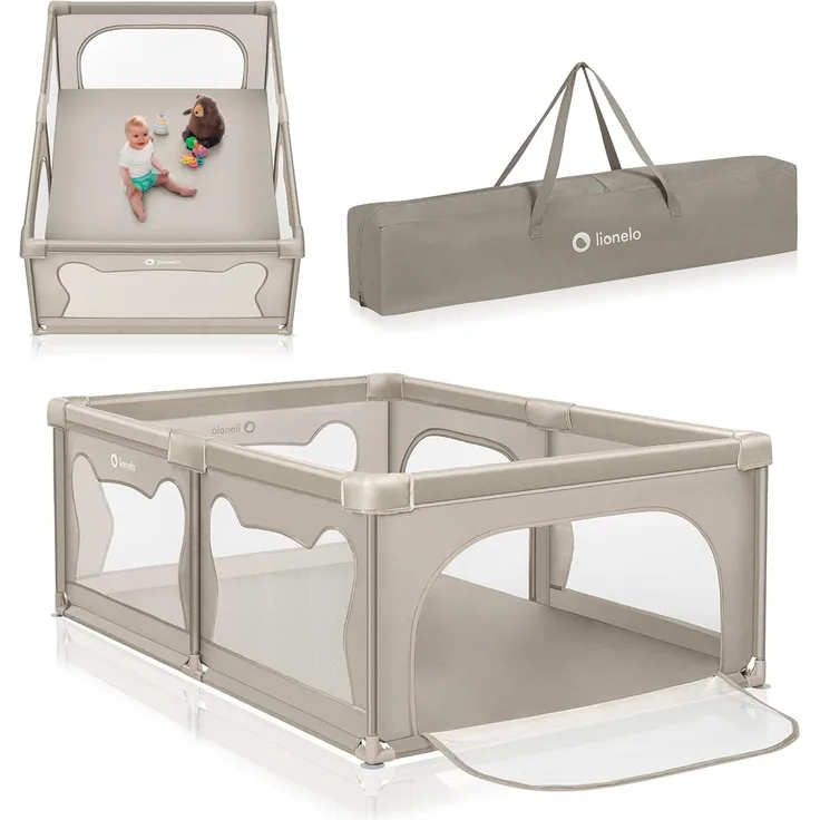 lionelo Laufgitter WILLOW XL oder WILLOW (Set), sehr große Spielfläche, 2 abschließbare Seiteneingänge